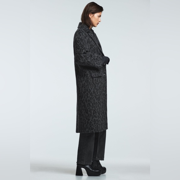 Zara WOOL BLEND PRINTED COAT - Picture 9 of 14